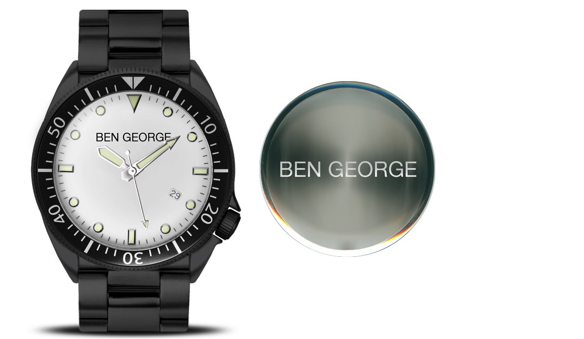 Ben George Date Automatic Watch / 40mm - White 3152-40-W