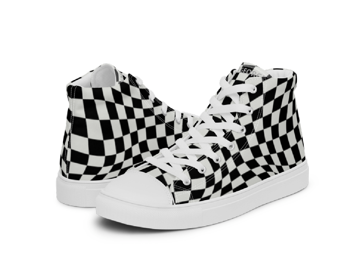 Men’s high top canvas shoes - Checker