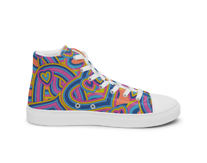 Women’s high top canvas shoes - Psychedelic Love