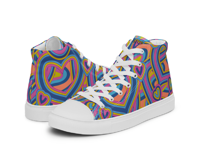 Women’s high top canvas shoes - Psychedelic Love
