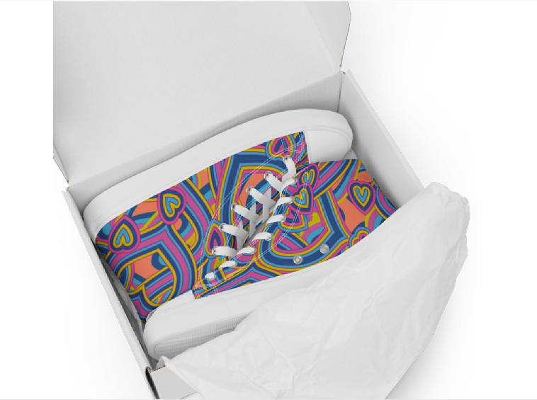 Women’s high top canvas shoes - Psychedelic Love