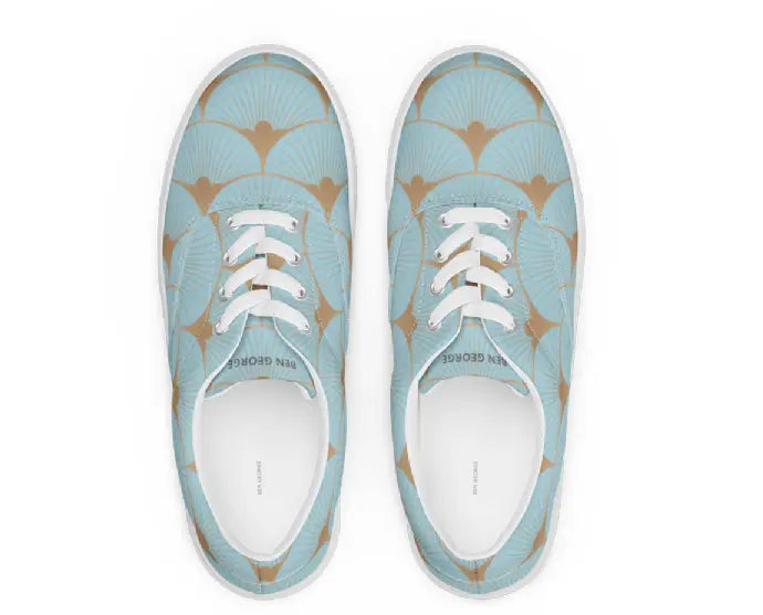 Women’s lace-up canvas shoes - Blue Kasbah Ben George