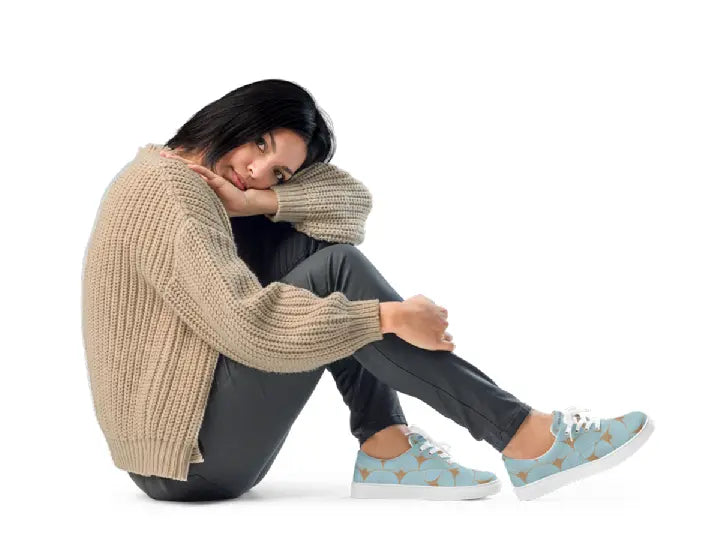 Women’s lace-up canvas shoes - Blue Kasbah Ben George