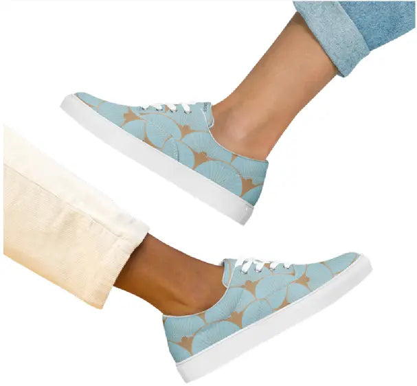 Women’s lace-up canvas shoes - Blue Kasbah Ben George