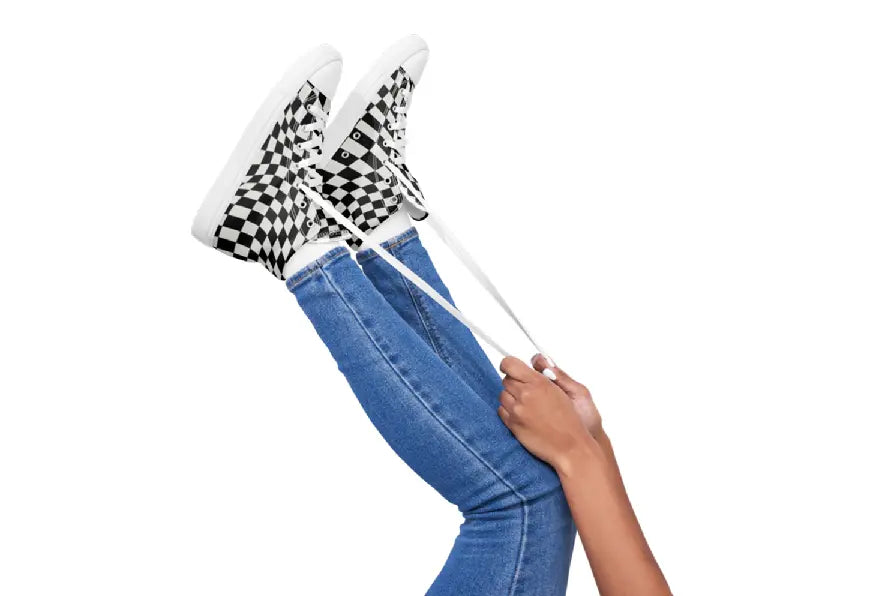 Women’s high top canvas shoes - Checker Ben George