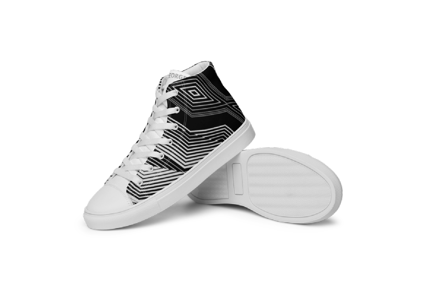 Men’s high top canvas shoes - Black Psychedelic