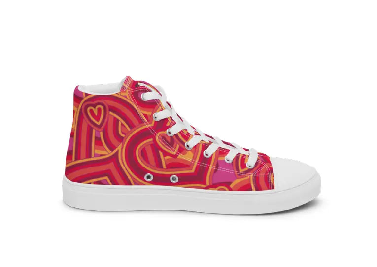 Women’s High Top Canvas Shoes - Psychedelic Love (Limited Edition) Ben George