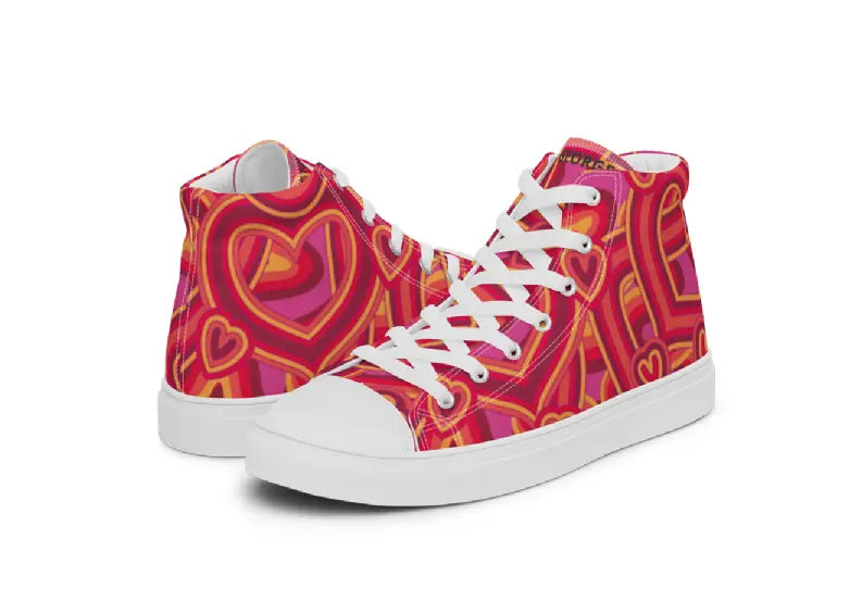 Women’s High Top Canvas Shoes - Psychedelic Love (Limited Edition) Ben George