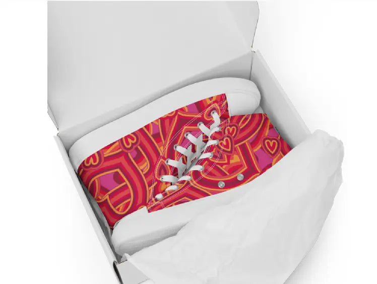 Women’s High Top Canvas Shoes - Psychedelic Love (Limited Edition) Ben George